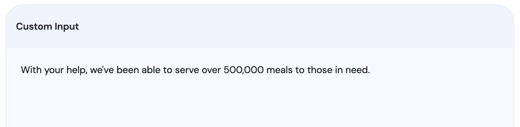 Custom Input field with prompt guidance