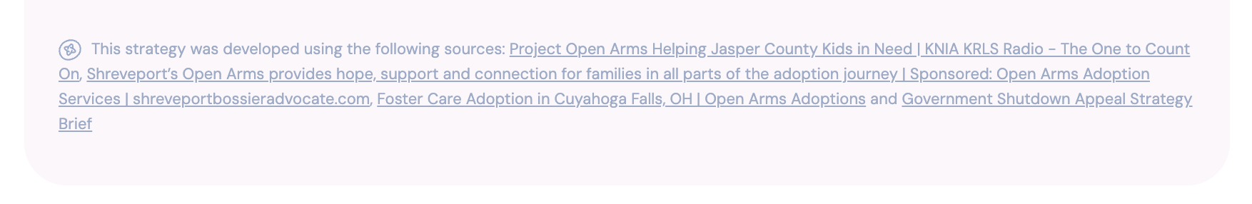 Citation bar preview showing source links